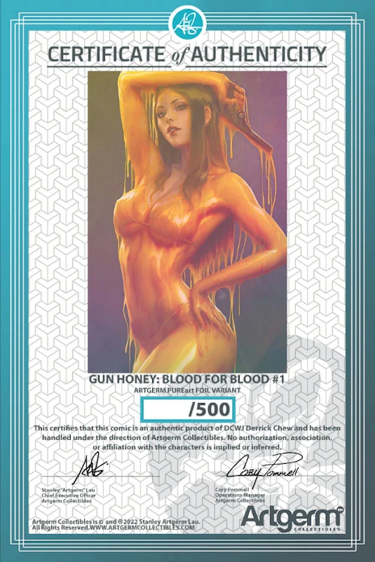 Gun Honey: Blood For Blood #1 (Artgerm Collectibles Exclusive Pureart Foil Variant) 1 Gun Honey: Blood For Blood #1 (Artgerm Collectibles Exclusive Pureart Foil Variant)