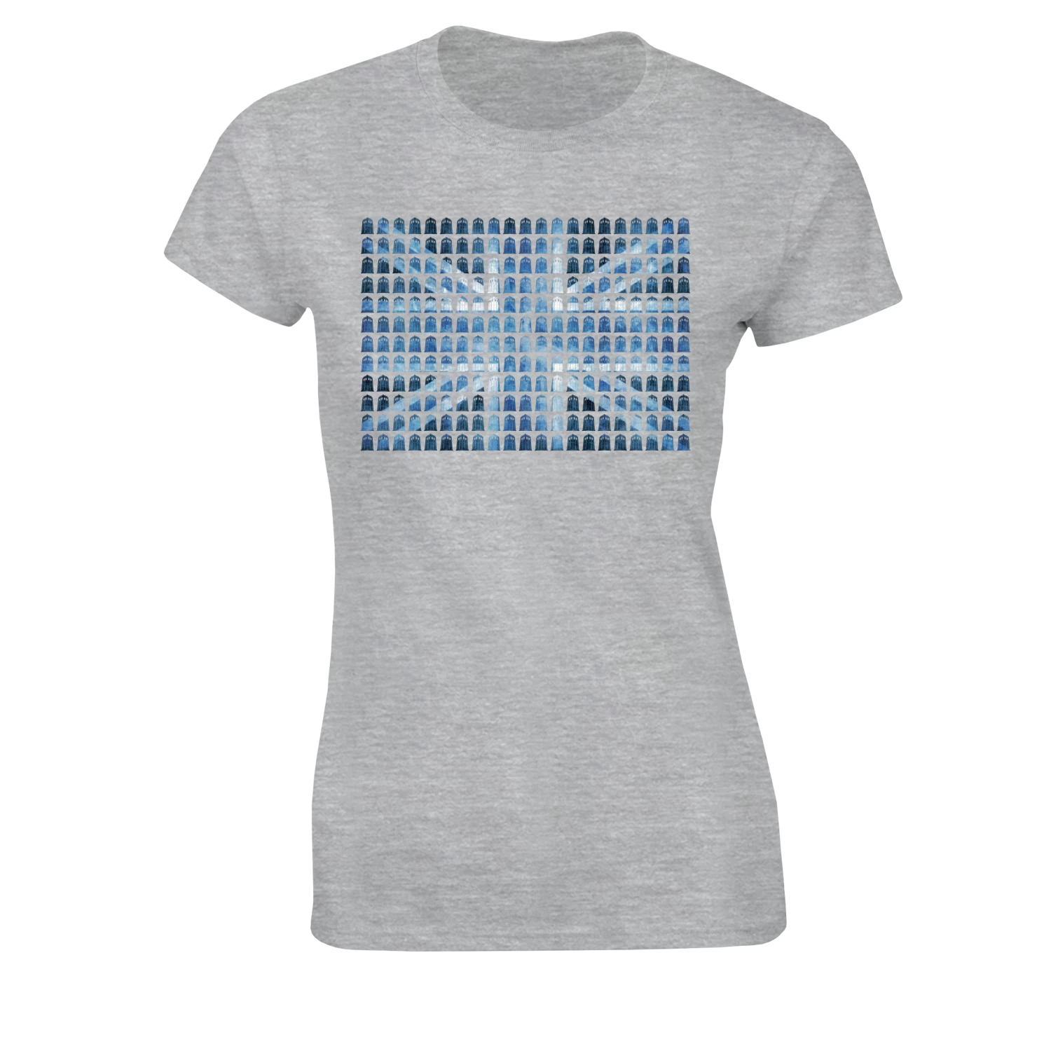 Doctor Who: Women's Fit T-Shirt: Union Flag TARDIS Montage 1 Doctor Who: Women's Fit T-Shirt: Union Flag TARDIS Montage