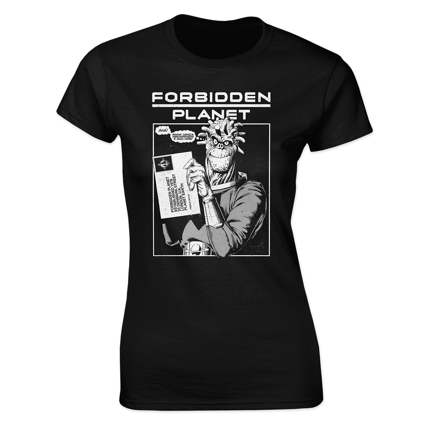 Forbidden Planet: Women's Fit T-Shirt: Retro Spaceman 2 Forbidden Planet: Women's Fit T-Shirt: Retro Spaceman - Image 2