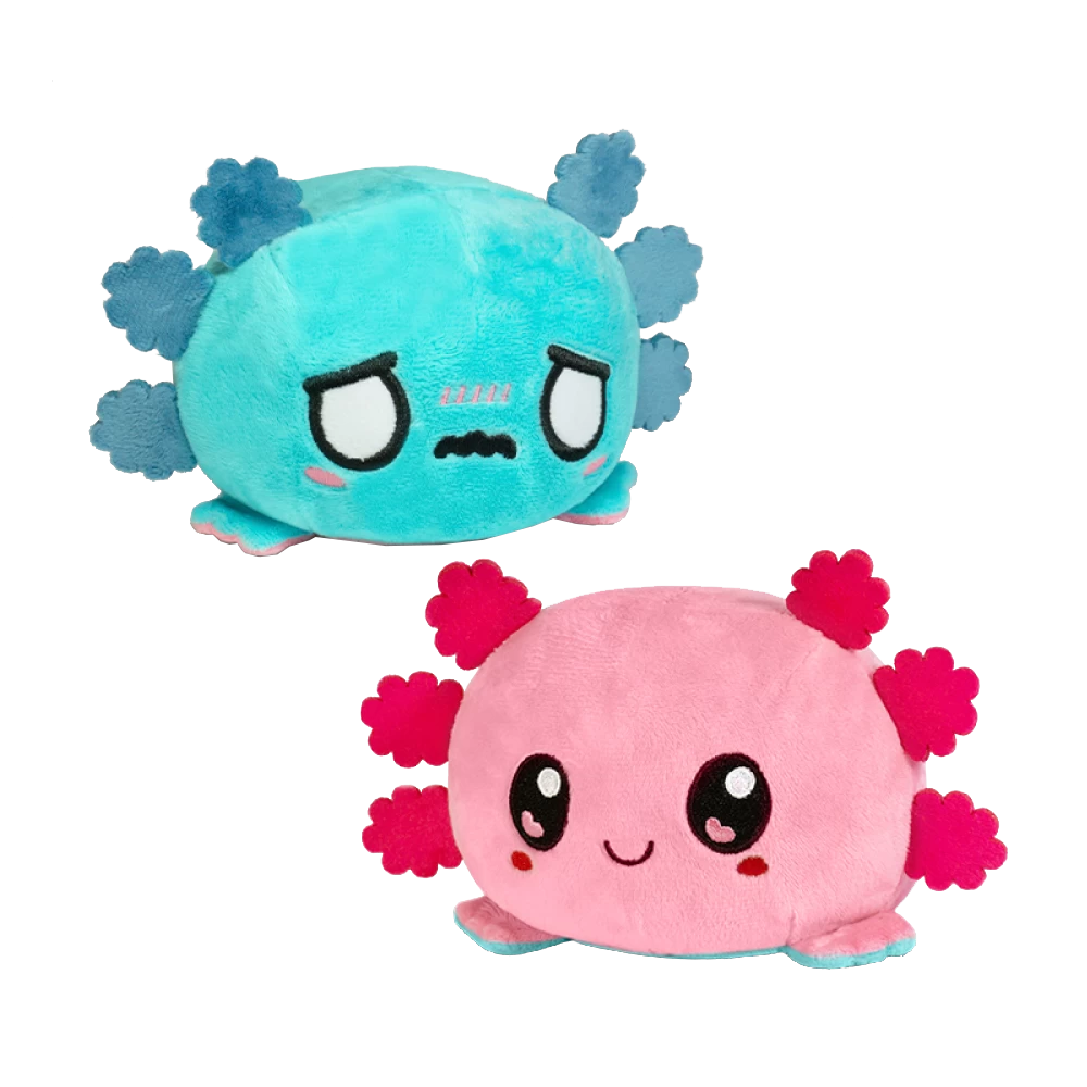 Reversible Plushies: Happy & Angry: Axolotl (Aqua & Pink) 1 Reversible Plushies: Happy & Angry: Axolotl (Aqua & Pink)