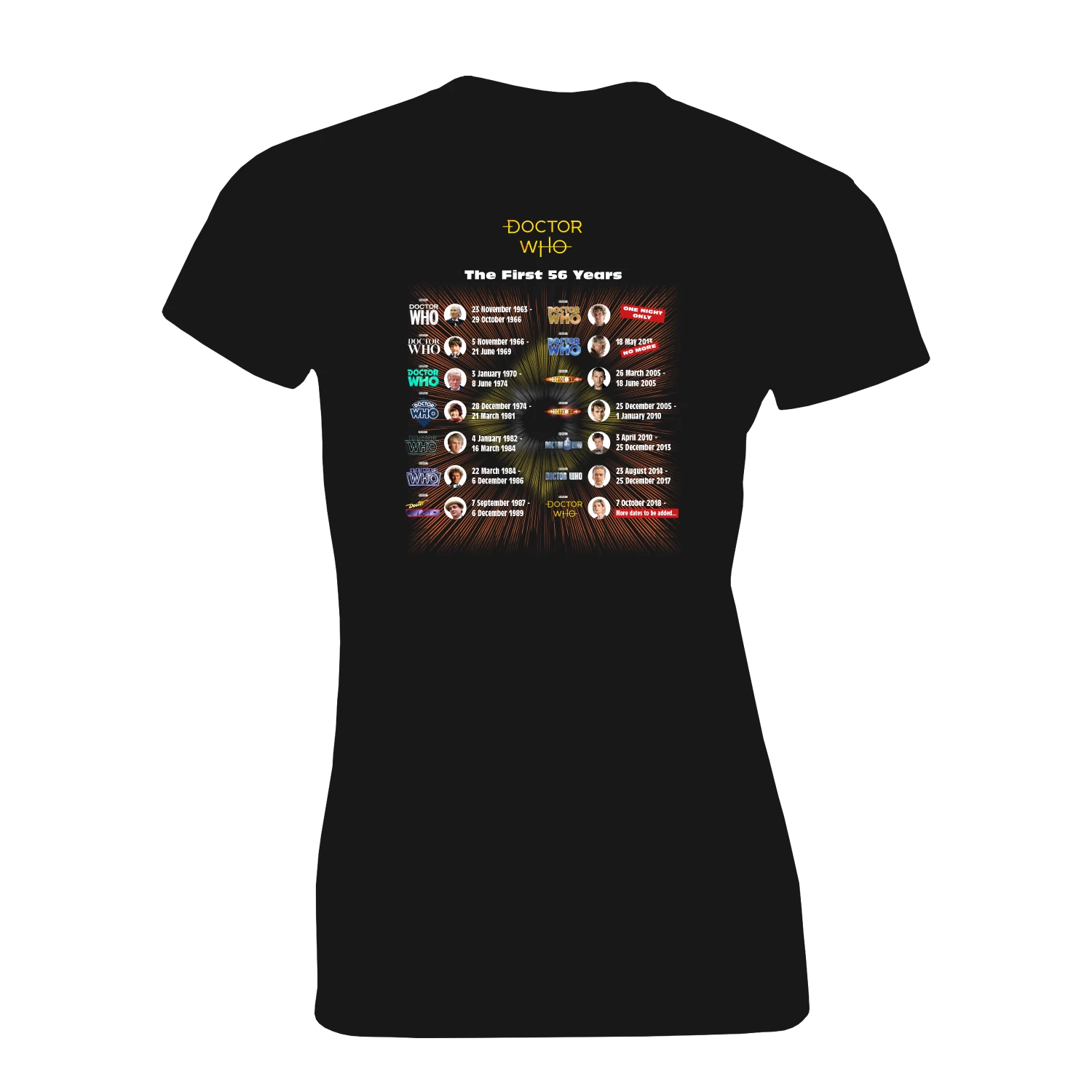 Doctor Who: Women's Fit T-Shirt: Tour Dates 3 Doctor Who: Women's Fit T-Shirt: Tour Dates - Image 3