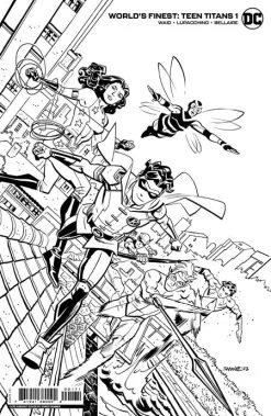 World's Finest: Teen Titans #1 (Cover H Chris Samnee Black & White Card Stock Variant)